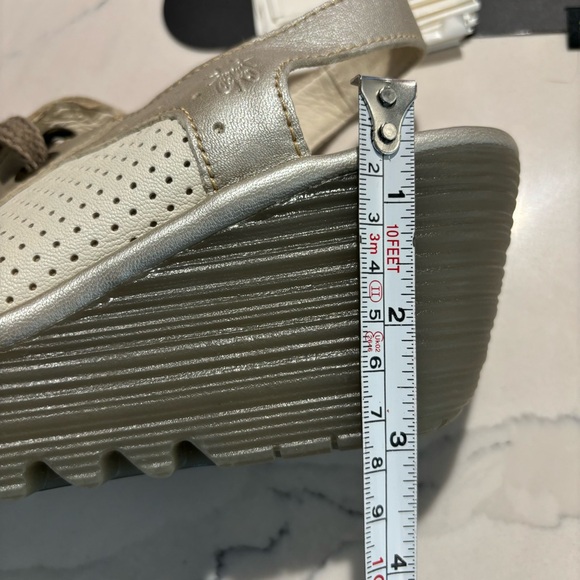 FLY LONDON Sz 38 Yuta Lace Up Leather Sandals Wedge Style Heel NEW WITH TAG - Picture 13 of 13